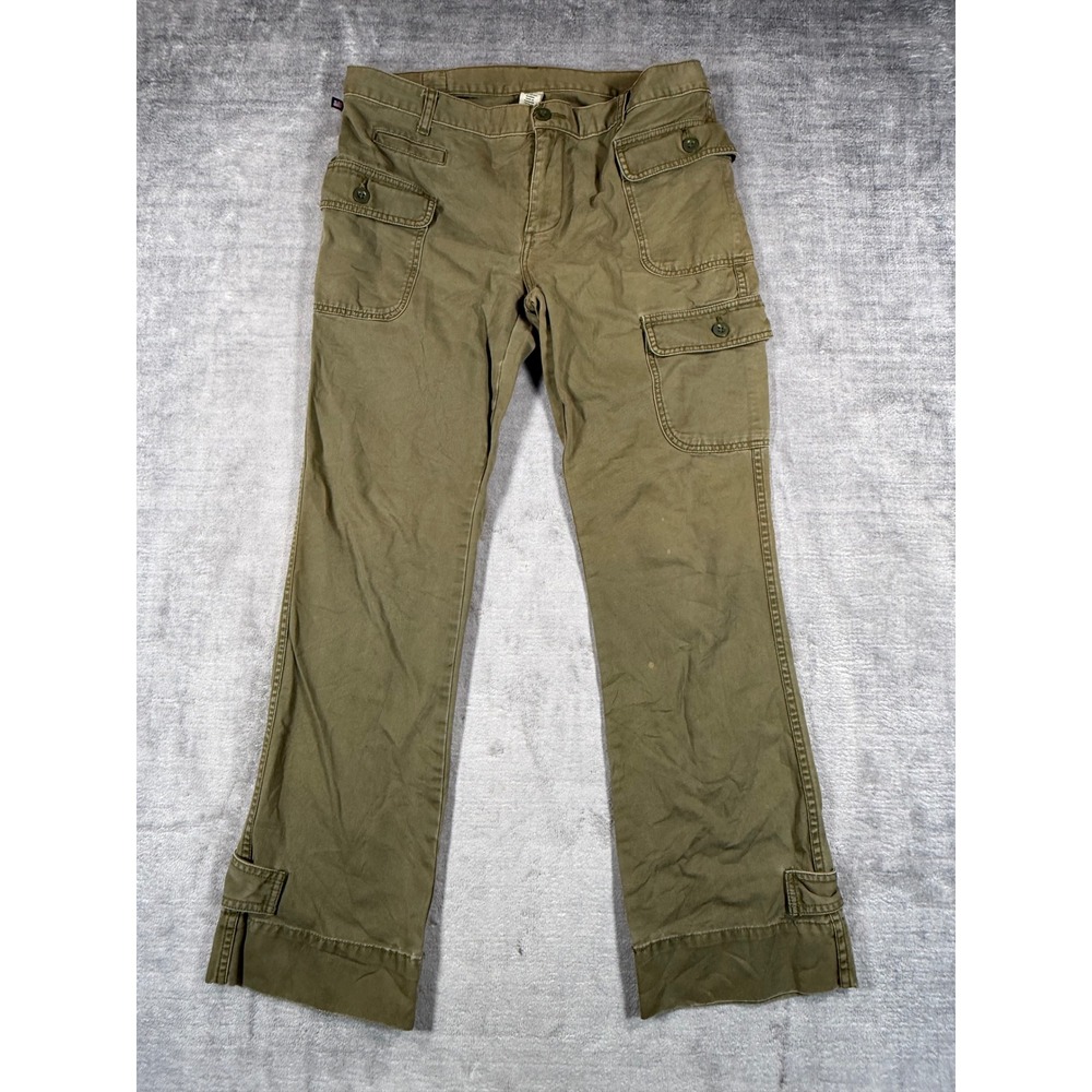Polo Jeans Co Ralph Lauren Pants Womens 12 Olive Green Cargo Utility Y2K Bootcut